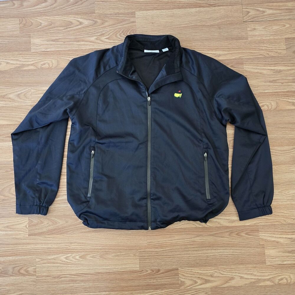 Masters Golf Performance Black Windbreaker Full Zip Jacket Size M